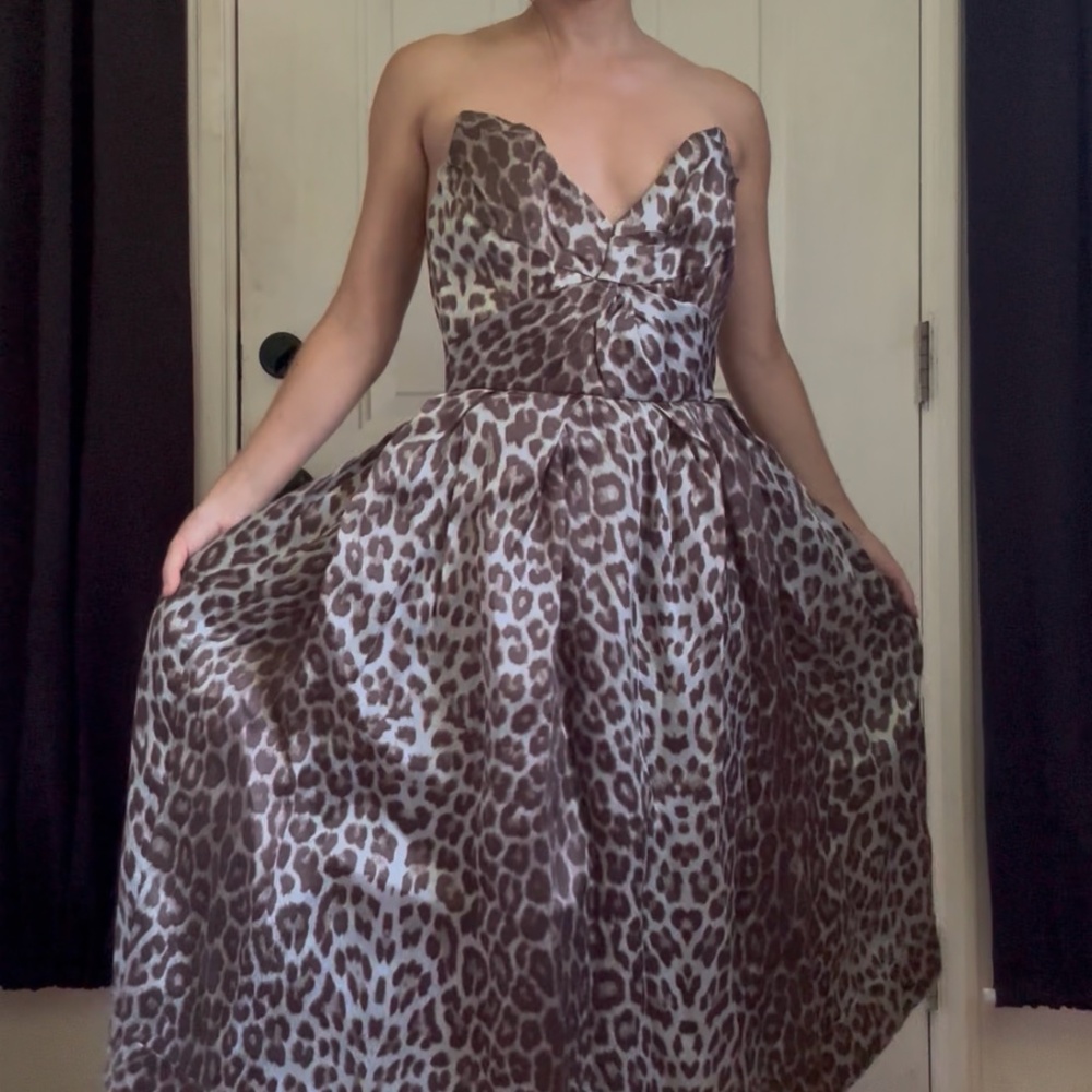 Grey Leopard Print Silk Zimmermann Dress